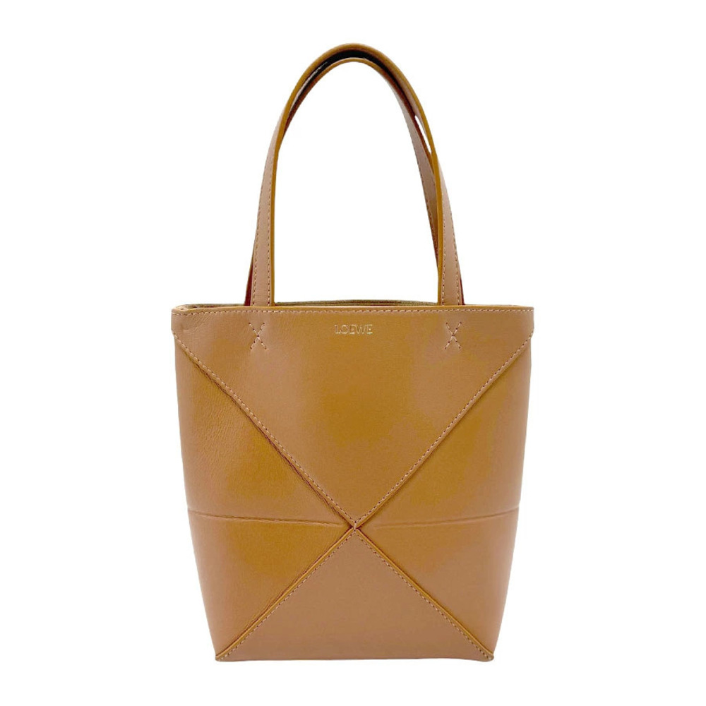 Loewe Puzzlefold Tote Bag Leather Brown Gold